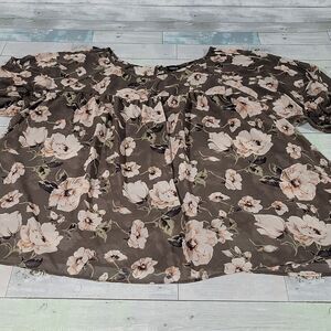 TORRID Cold Shoulder Sheer Floral Shirt/Top Plus sz 6